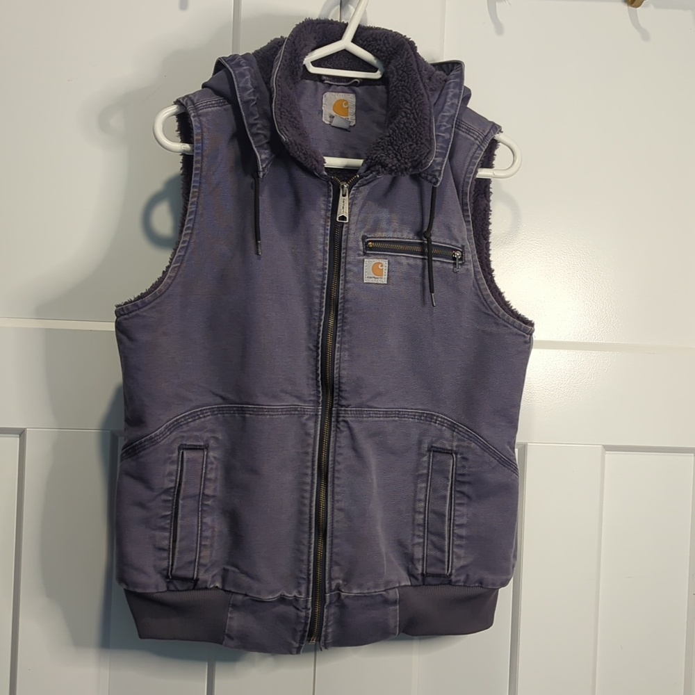 Carhartt Women's Weathered Duck Wildwood Sherpa Lined Vest Size L